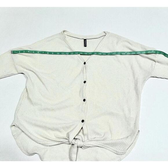 Iwollence Womens Sweater Shirt Waffle Knit Thermal Long Sleeve Tie Knot XL - Picture 12 of 15